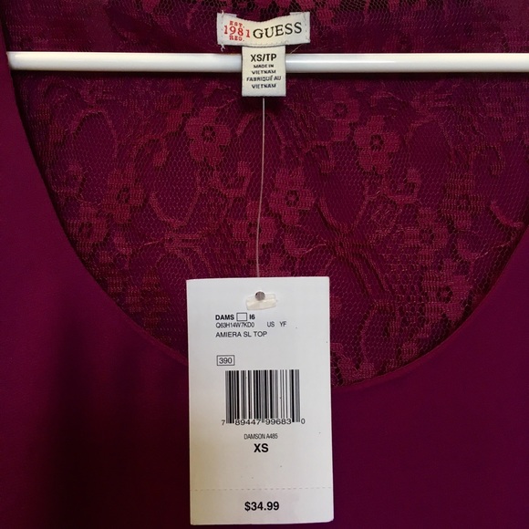 NWT Guess Sleeveless Lace Back Top - Picture 4 of 4